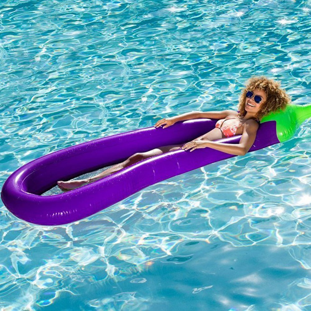 Inflatable Eggplant Lounge Pool Float